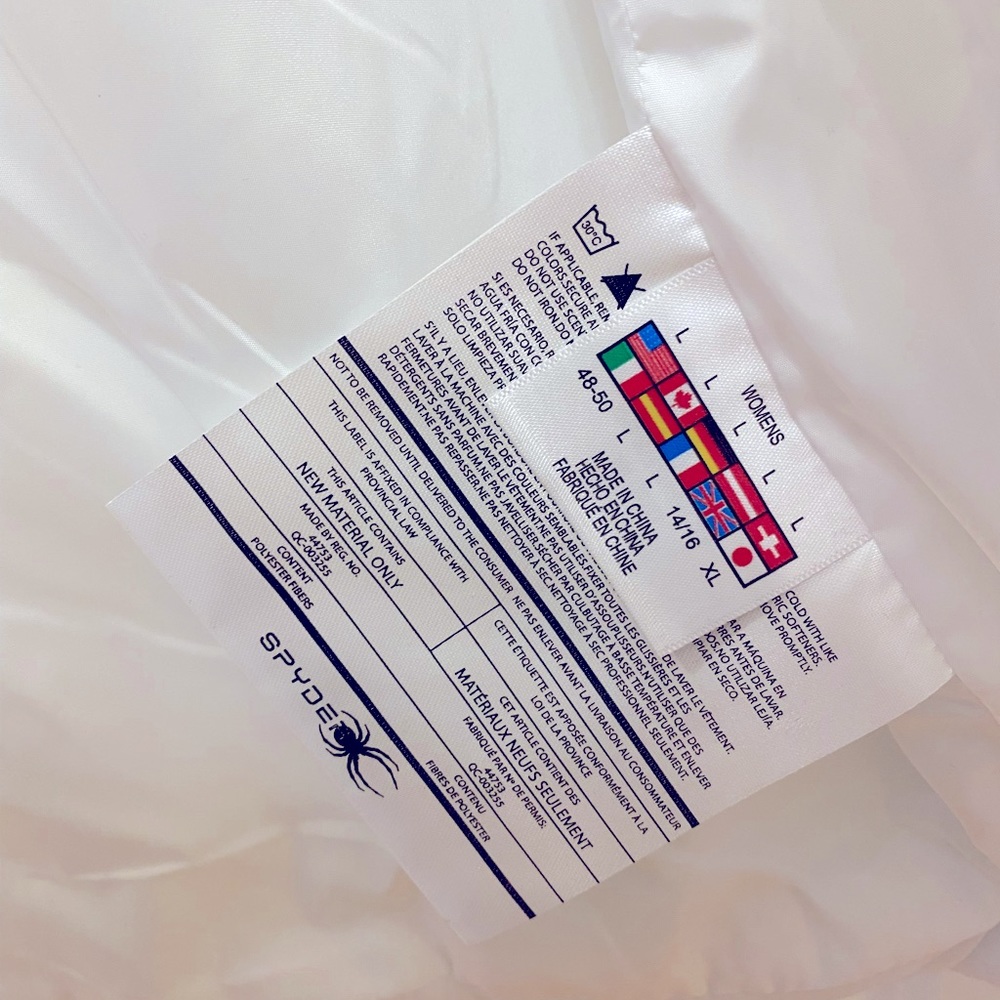 SPYDER women’s puffer jacket coat Snow White size L - Picture 4 of 4